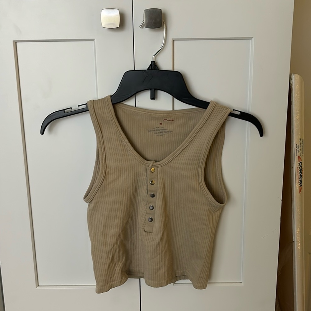 Tan button up tank